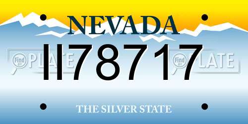 II78717 Nevada License Plate