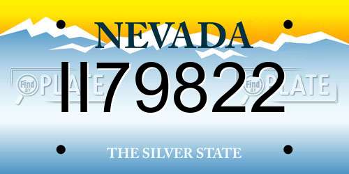 II79822 Nevada License Plate
