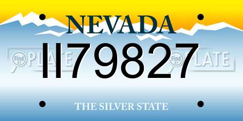 II79827 Nevada License Plate