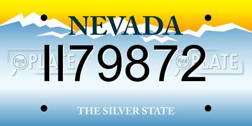 II79872 Nevada License Plate