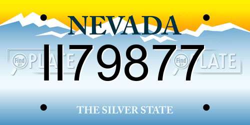II79877 Nevada License Plate