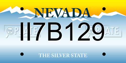 II7B129 Nevada License Plate