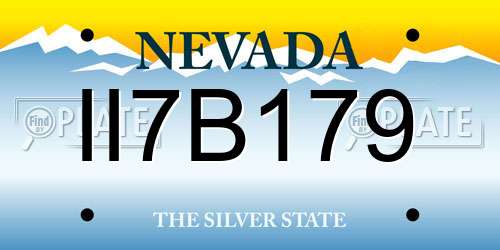 II7B179 Nevada License Plate