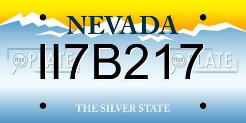 II7B217 Nevada License Plate