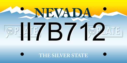 II7B712 Nevada License Plate