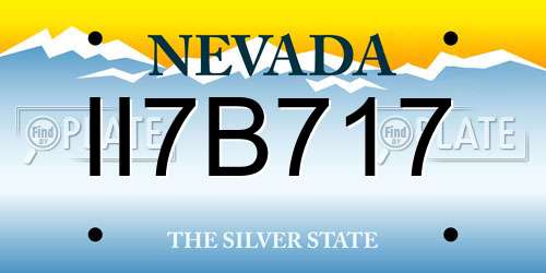 II7B717 Nevada License Plate