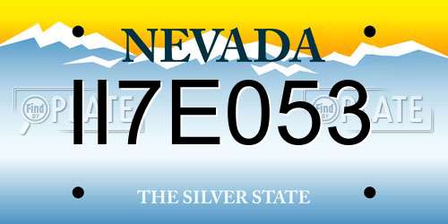 II7E053 Nevada License Plate