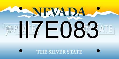 II7E083 Nevada License Plate