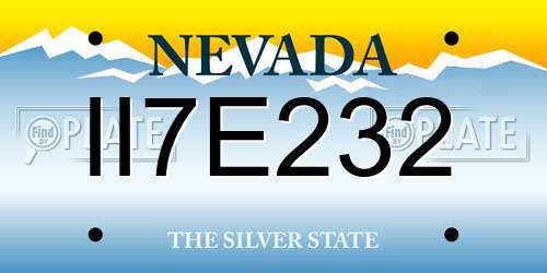 II7E232 Nevada License Plate