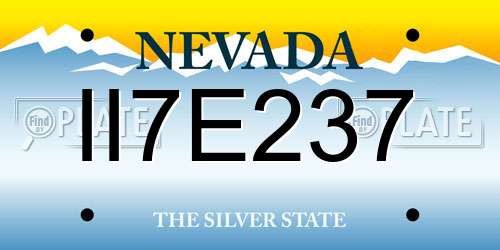 II7E237 Nevada License Plate