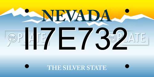 II7E732 Nevada License Plate