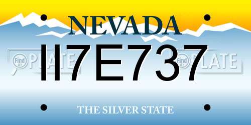 II7E737 Nevada License Plate