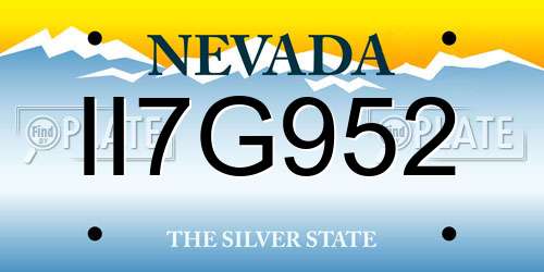 II7G952 Nevada License Plate
