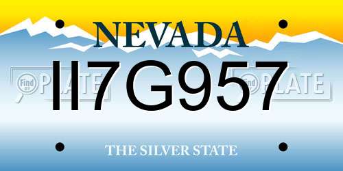 II7G957 Nevada License Plate