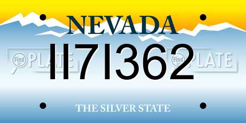 II7I362 Nevada License Plate