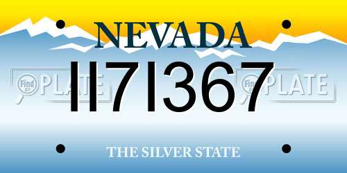 II7I367 Nevada License Plate