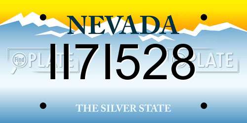 II7I528 Nevada License Plate
