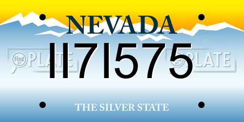 II7I575 Nevada License Plate