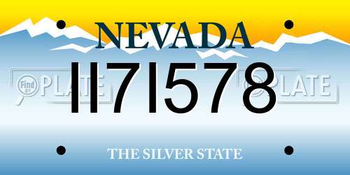 II7I578 Nevada License Plate