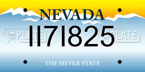 II7I825 Nevada License Plate
