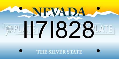 II7I828 Nevada License Plate