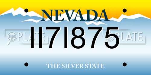 II7I875 Nevada License Plate