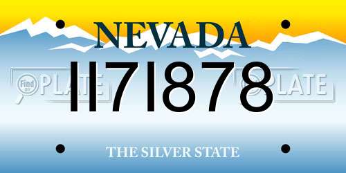 II7I878 Nevada License Plate