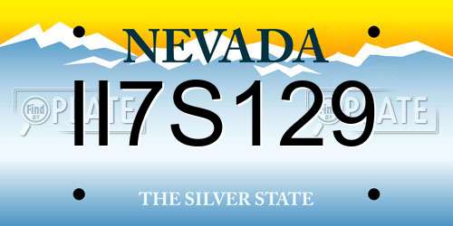 II7S129 Nevada License Plate