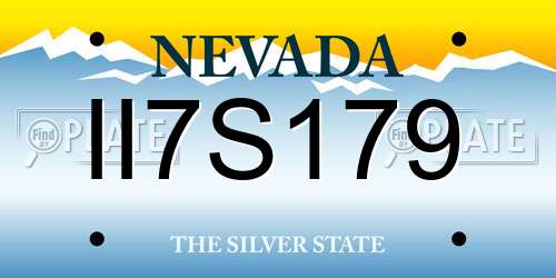 II7S179 Nevada License Plate