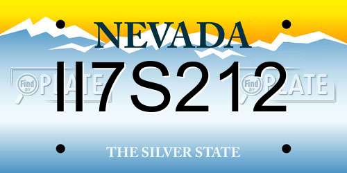 II7S212 Nevada License Plate