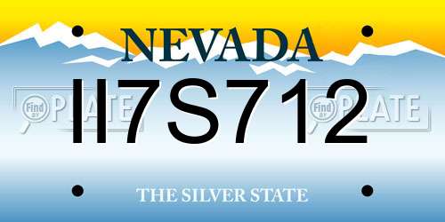 II7S712 Nevada License Plate