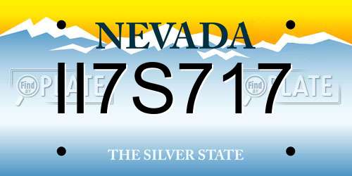 II7S717 Nevada License Plate