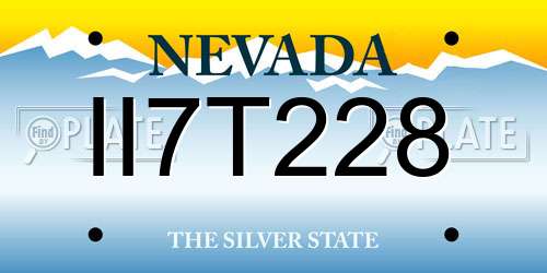 II7T228 Nevada License Plate