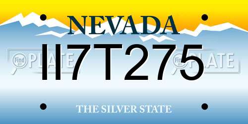 II7T275 Nevada License Plate