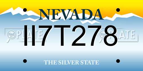II7T278 Nevada License Plate
