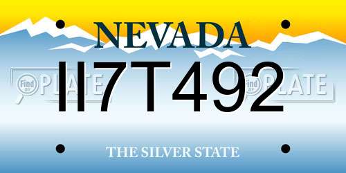 II7T492 Nevada License Plate