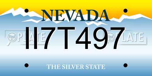 II7T497 Nevada License Plate