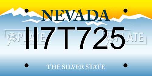 II7T725 Nevada License Plate
