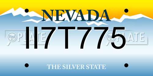 II7T775 Nevada License Plate