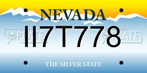 II7T778 Nevada License Plate