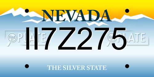 II7Z275 Nevada License Plate