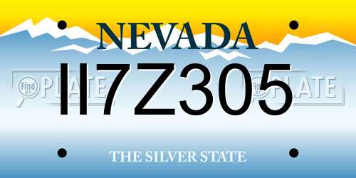 II7Z305 Nevada License Plate