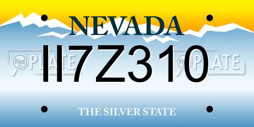 II7Z310 Nevada License Plate