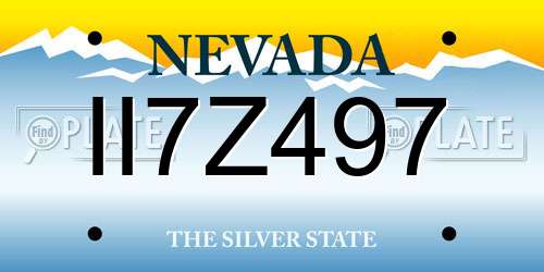 II7Z497 Nevada License Plate