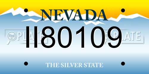 II80109 Nevada License Plate