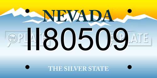II80509 Nevada License Plate