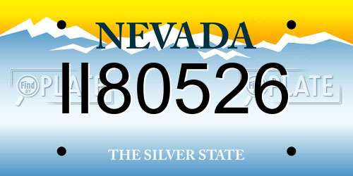 II80526 Nevada License Plate