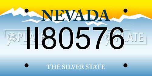 II80576 Nevada License Plate
