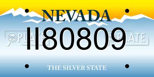 II80809 Nevada License Plate