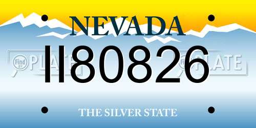II80826 Nevada License Plate